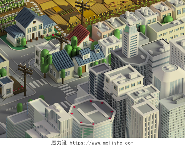 3d城市动画摩天大楼3d 数字城市的渲染。抽象的城市景观与线框摩天大楼.  